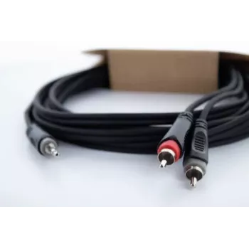 Cordial 14854 3.5mm Jack to 2x RCA Audio Y-Adapter Cable 1m Black