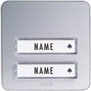 M-E MODERN-ELECTRONICS KTA-2 A/S Silver Surface-Mounted Doorbell Push Button, IP44, Aluminium
