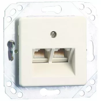 Metz Connect UPk Flush-Mount Universal Connection Unit, UAE Design, 2xRJ45, Mini Clamp (130064111-I)
