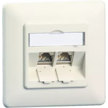 METZ CONNECT E-DAT modul 8/8(8) UP Flush-Mount RJ45 Connection Box Cat.6A Shielded, Pure White 1309121002-E-90