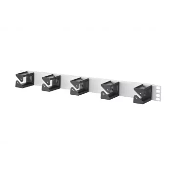 METZ CONNECT BTR cable management 1U rack panel, 5 rings, Black 130894-01-03-E