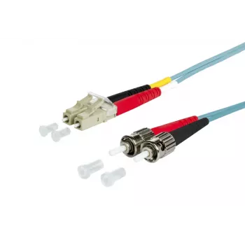 METZ OpDAT 151J1JOAOA0E LC Duplex to ST OM3 Multimode Fibre Optic Patch Cable, 10 m