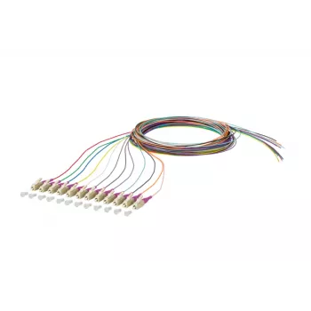 METZ CONNECT 150N1JO0020E OM4 Multimode Fibre Optic Patch Cable, 12x LC Duplex, 2 m, 50 µm Core, Multi-Coloured