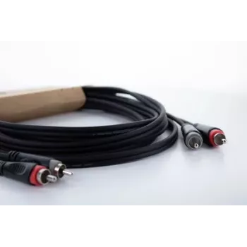 Cordial 14834 RCA Audio Cable 2x RCA Plug to 2x RCA Plug 0.5m Black PVC Twin