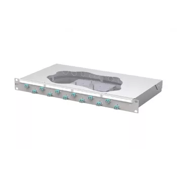 METZ CONNECT OpDAT fix Splice Patch Panel 12xLC-D OM3, 1U, 24 Fibres, Light Grey 1504557712-F