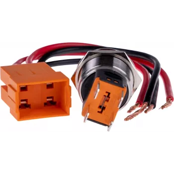 JOY-IT BUTTON22C-M-RD Push Button Switch 250V AC 15A SPST NO IP67 IK10 Red