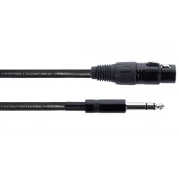 Cordial EM 3 FV XLR to 6.3mm TRS Jack Cable 3 m Black 14822