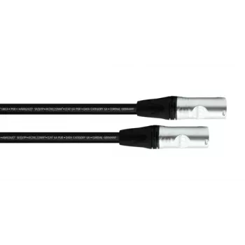 Cordial 15621 CAT 6a SF/UTP Patch Cable, 3m, Black, PUR Jacket