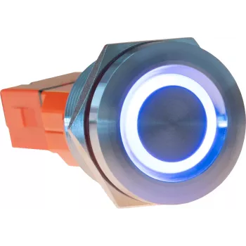 JOY-IT Button22T-01 Push Button (Normally Open), Red/Blue LED, 22mm, IP68, IK10