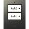 m-e modern-electronics 41305 Wireless Doorbell Transmitter with Illuminated Button and Nameplate, White/Silver