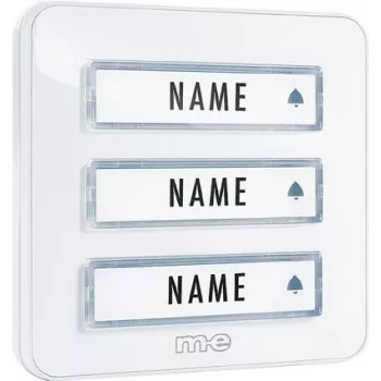 M-E MODERN-ELECTRONICS KTA-3 W Doorbell Push Button Panel for 3 Households, White