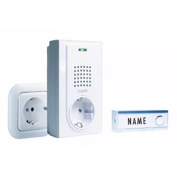 m-e modern-electronics FG-2.2 Wireless Doorbell Complete Set with Nameplate