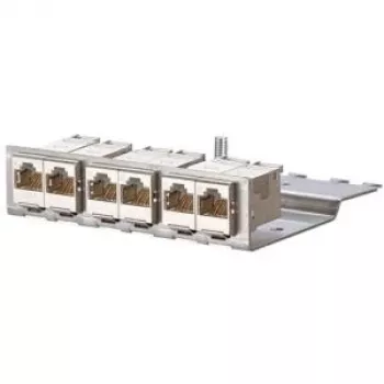 METZCONNECT BTR E-DATmodul 6x88 1U CAT6 Patch Panel with 6 Shielded RJ45 Modules, Integrated Cable Management and Strain Relief 130922-03-E