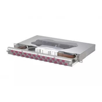 METZ CONNECT Splice Patch Panel 24xLC Duplex OM4, 1U Rack Mounting, 48 Fibres 1504677524-E
