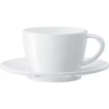 JURA Cappuccino Cup Set, 2 Porcelain Cups & Saucers, 180 ml, White 66501