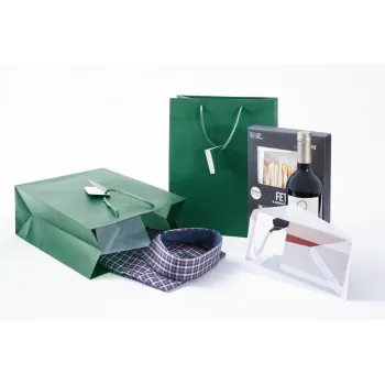 SIGEL GT500 Opal Green Large Paper Gift Bag with Matte Finish and Gift Tag