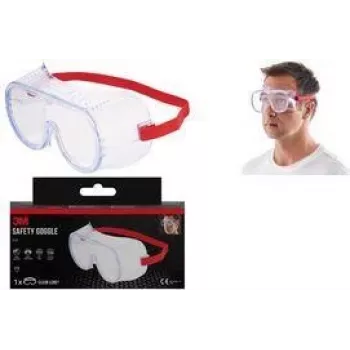 3M Classic 4700 Full-Vision Safety Glasses, Clear Polycarbonate Lens, Direct Ventilation, 1 Pair 4700-1