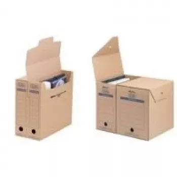 ELBA Archive Box Standard tric System, Natural Brown, Corrugated Cardboard, A4, 80 mm Spine, Finger Hole, Flap Closure (83526)