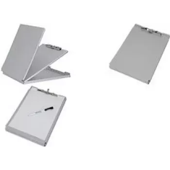 MAUL MAULcase clipboard with storage compartment, DIN A4, aluminium, 8 mm clamping width, top opening, silver 2354808