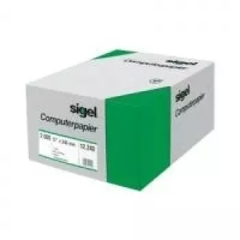 Sigel 08371 Continuous Paper for Computer, Single Perforation, Green Lines, 203 x 375 mm, 60 g/m², 2000 Sheets