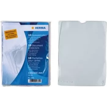 HERMA 1333 Transparent Polypropylene Document Wallet, 155 x 220 mm, Tear-Resistant, Document-Safe, Thumb Cut-Out, Pack of 1