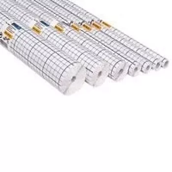 HERMA Book Protection Film, Self-Adhesive, 400 mm x 25 m, Transparent, Glossy PP, Grid Lines 7025