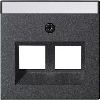 Gira System 55 Cover Plate for Modular Jack 30° 2-Gang Anthracite 264028