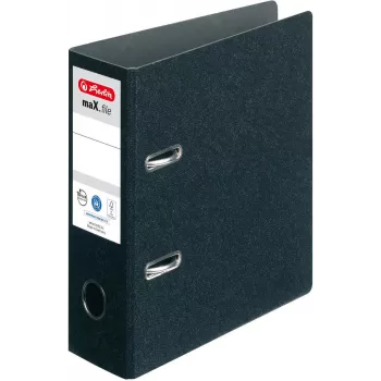 HERLITZ Lever Arch File DIN A5 Portrait 75 mm Spine Black 5175807