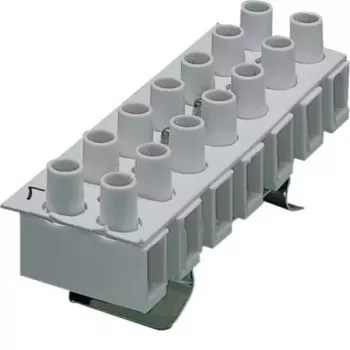 Hager K53 7-Pole Control Cable Terminal Block, Screw Connection, DIN Rail Mounting, 250V, 24A, Grey