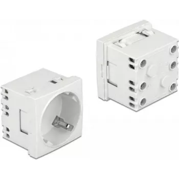 Delock Easy 45 Type F Socket with Shutter, White RAL 9003, 16 A, 250 V, 10-Pack 81324