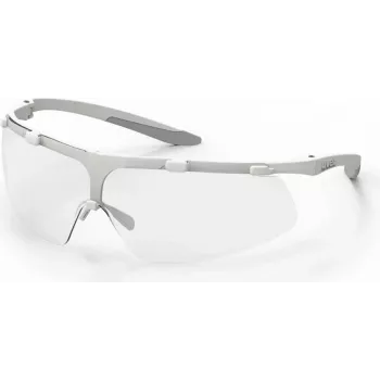 Uvex Super Fit ETC 9178 Safety Glasses with Anti-Fog and UV Protection, Clear Lens, Anthracite/Blue Frame 9178415
