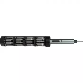 JOY-IT S2-SET-Torque Cordless Precision Torque Screwdriver Set with LED Work Light, 24 S2 Steel Bits, Magnetic Storage Box