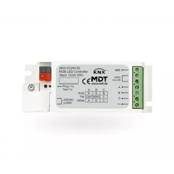 MDT AKD-0324V.02 KNX LED Controller, 3-Channel RGB/RGBW, 3A per Channel, Flush-Mounted