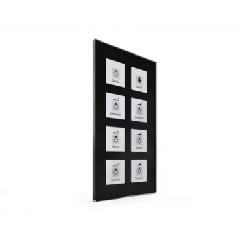 MDT BE-GTT8S.01 Glass Push Button Plus 8-Gang Black with Temperature Sensor