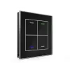 MDT Glass Push Button II Light 4-Gang RGBW Black BE-GTL4TS.01S