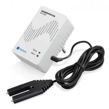H-Tronic 1114720 Water Detector with External Sensor, Plug, 230V AC, Acoustic Alarm 85 dB, Relay Output, 2m Sensor Cable