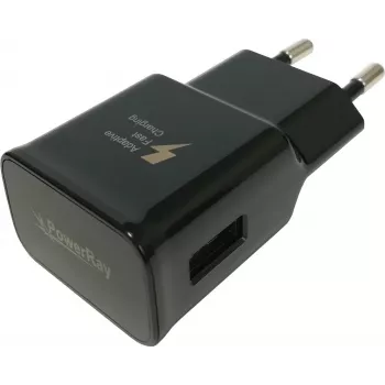 PowerRay PR-TA20EBE EU 2-Pin USB Wall Charger, 5V/2A, Black, Bulk