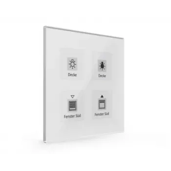 MDT BE-GTT4W.01 Glass Push Button Plus 4-gang White with Temperature Sensor