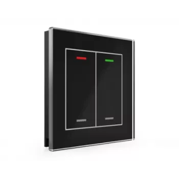 MDT Glass Push-button II Light 2-gang RGBW Black BE-GTL20S.01S