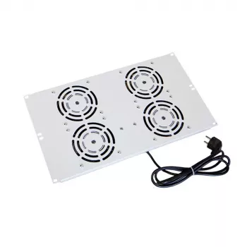 IT-BUDGET roof fan unit for SRK floor cabinets - 4 active fans - 640 m³/h - thermostat - switch - light grey 90ITB19SRKXFAN4G