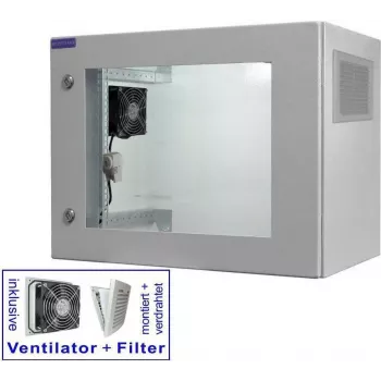 RESISTER PRO Active 19 inch network cabinet, IP54/55, glass door, 9U, 600x400 mm, light grey 99RRA19WV94GG