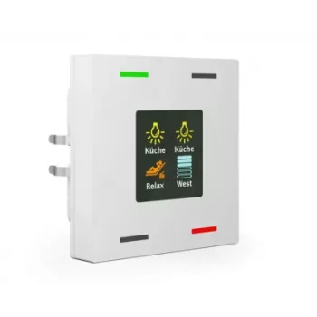 MDT BE-TAS63T4.01 KNX Smart 63 glass push button 4-gang with colour display and temperature sensor, studio white glossy
