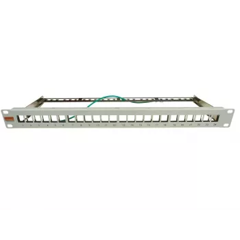 IT-BUDGET 19 inch 24-Port keystone patch panel, 1U, unpopulated, light grey 90ITBMT24PORTG