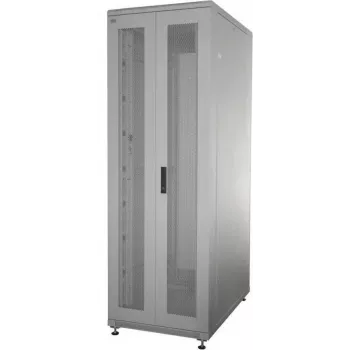 IT-BUDGET 19 inch network rack SRK complete set 42U 600x600mm perforated double doors front and rear, 4 active fans, PDU, shelves, pre-assembled, light grey 99ITB19SRK4266DTGM