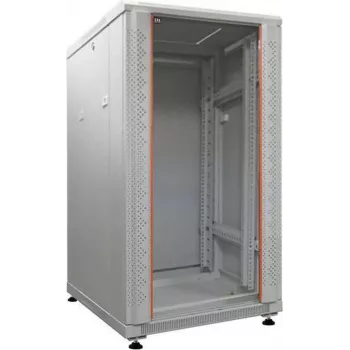 IT-BUDGET 19 inch Network Cabinet SRK - 18U - 600x800 mm - Glass/Steel Door - Flatpack - Light Grey 90ITB19SRK1868GGN