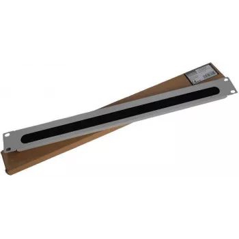 IT-BUDGET 19 inch Cable Pass-Through Panel with Brush Strip, 1U, 415x20 mm Opening, Light Grey 90ITBKDFPB1HEG