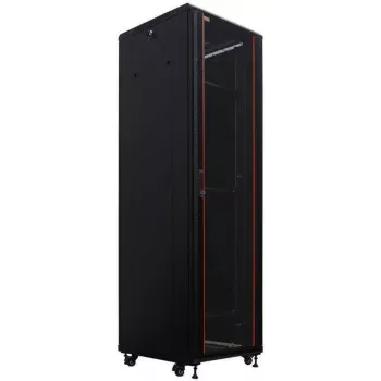 IT-BUDGET 19 inch Network Cabinet SRK - 42U - 600x600 mm - Glass/Solid Door - Flatpack - Black (90ITB19SRK4266GSN)