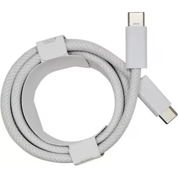 PowerRay USB-C to USB-C 240W Nylon Braided Cable, 2m, White, Bulk 4260357351163