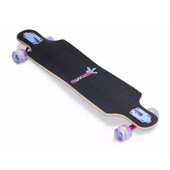 MUUWMI AU 560 Longboard Compact Cruiser Skateboard, ABEC 7 Ball Bearings, LED Light Wheels, 7-Ply Canadian Maple