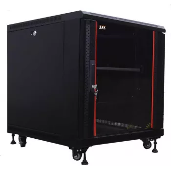 IT-BUDGET 19 inch server cabinet SRK - 12U - 600x1000 mm - glass/steel door - pre-assembled - black 99ITB19SRK12610GSNM